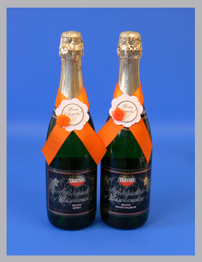 Украшение для шампанского (оранжевый) 38302